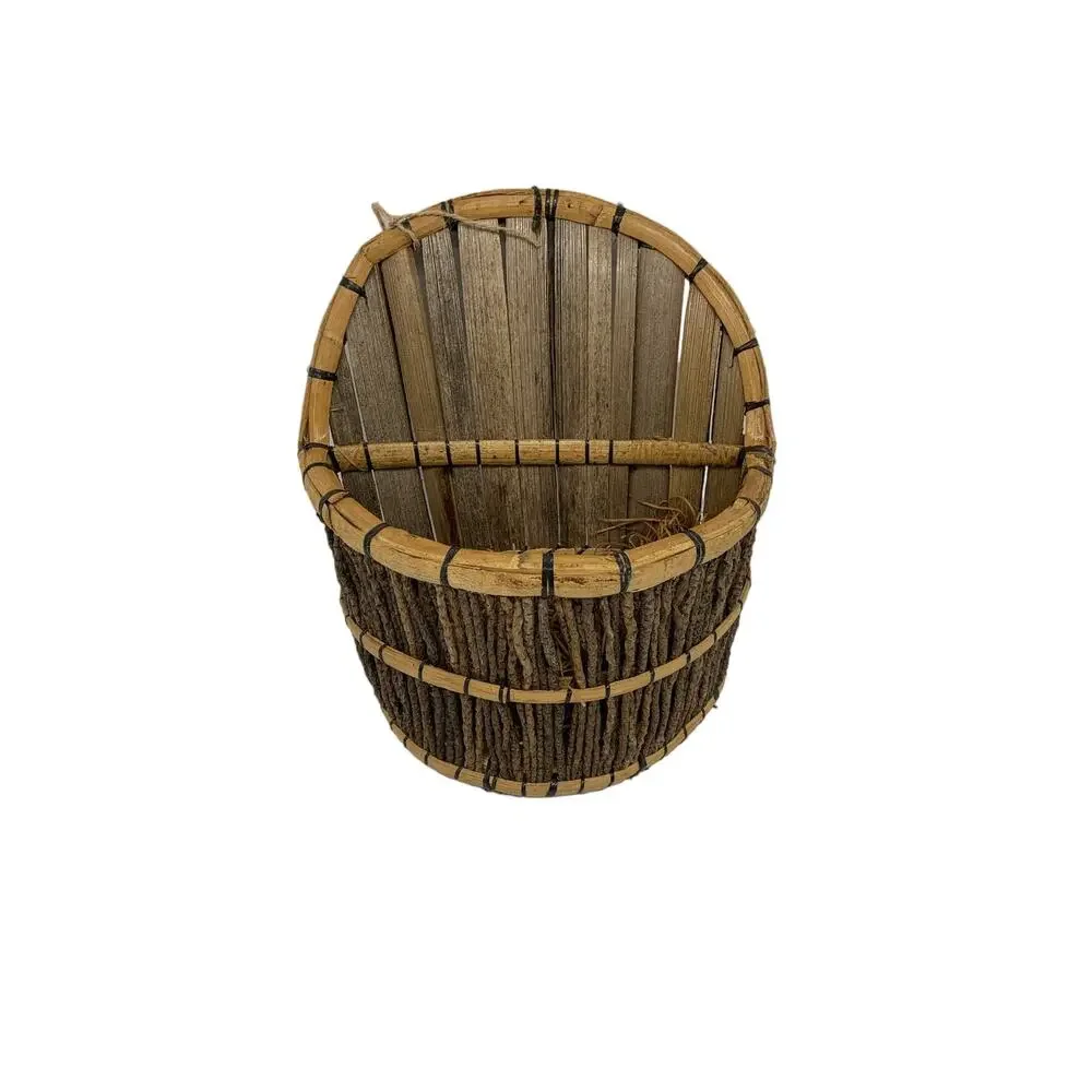 Handmade Primitive Style Wood Bamboo Twig Basket
